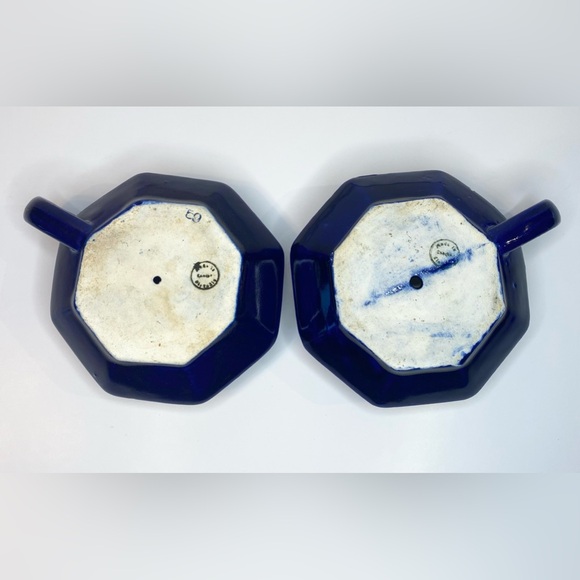 Vintage Brass Cloisonné Match Holder & Candle Holders Colbolt Blue Taper Candle - Picture 10 of 14